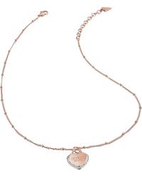 GUESS Kette Necklace Halskette Anhänger Silber Logo Strass Beauty Ketten 
