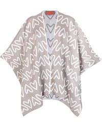 Lisa Marie Fernandez Baumwolle Oversized-poncho Aus Strukturierter Baumwolle Mit Kapuze in Weiß Damen Bekleidung Pullover und Strickwaren Ponchos und Ponchokleider 