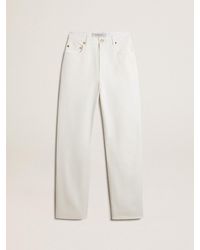 Golden Goose - Pantalon Pour Femme En Denim De Coton Blanc Optique, , Taille - Lyst