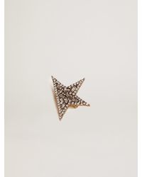 Golden Goose - Star Jewelmates Collection Brooch In Old Gold Color With Decorative Crystals - Lyst