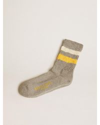 Golden Goose - Socks With Distressed Details And And Stripes - Lyst