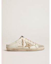 Golden Goose - Super-Star Sabots With Platinum Star And Ice- Suede Tongue - Lyst