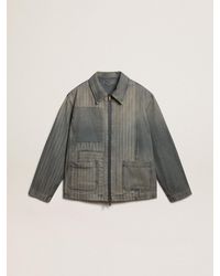 Golden Goose - ’S Denim Jacket With Stripes And Patches On The Front - Lyst