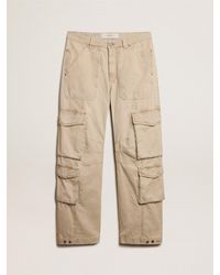 Golden Goose - Khaki-Colored Cotton Cargo Pants - Lyst