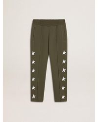 Golden Goose - Pantalon De Jogging Garçon Vert Militaire Avec Étoiles Blanches, Taille - Lyst