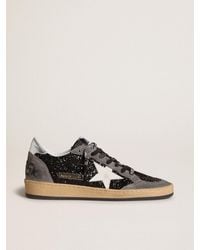 Golden Goose - Ball Star À Paillettes Avec Étoile En Cuir Et Contrefort En Cuir Lamé, Femme, Taille - Lyst