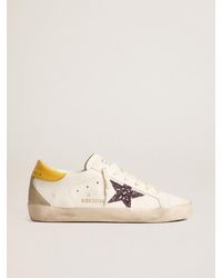 Golden Goose - Bio-Based Super-Star With Glitter Star And Leather Heel Tab - Lyst