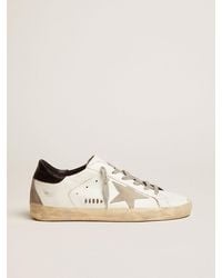 Golden Goose - Super-Star Donna Con Talloncino Nero E Metal Studs Lettering, Donna, Taglia - Lyst