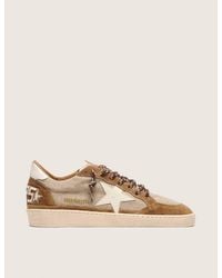 Golden Goose - Ball Star Pour Homme En Laine Avec Étoile En Cuir Crème Et Empiècements En Cuir Ciré Marron, Homme, Taille - Lyst