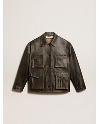 Golden Goose - Aged Nappa Leather Jacket - Lyst