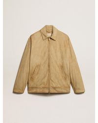 Golden Goose - Colored Leather Jacket With Zip Fastening - Lyst