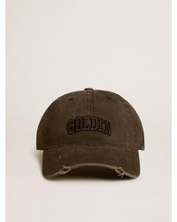 Golden Goose - Casquette De Baseball Grise À L'Effet Usé Avec Broderie, Homme, Taille - Lyst