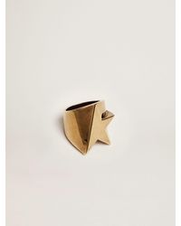 Golden Goose Star Jewelmates Collection Ring In Old Gold Colour - Metallic