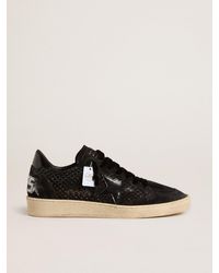 Golden Goose - Ball Star Pour Femme En Résille Avec Cristaux Swarovski, Étoile Et Contrefort En Cuir Lamé Noir, Femme, Taille - Lyst