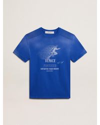 Golden Goose - Cotton T-Shirt With Marathon Poster On The Front - Lyst