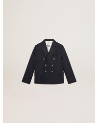 Golden Goose - Boys’ Dark Double-Breasted Buttoned Blazer - Lyst