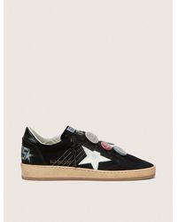 Golden Goose - Ball Star Ltd Pour Homme En Cuir Velours Noir Avec Lacets Skins, Homme, Taille - Lyst