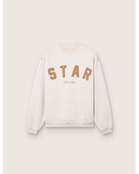 Golden Goose - Sweat-Shirt Unisexe Star En Coton Gris Chiné Avec Broderie Star Homme, Taille - Lyst