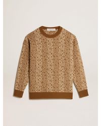 Golden Goose - Round-Neck Sweater With- Jacquard Lettering Motif - Lyst