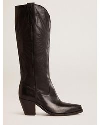Golden Goose - Bottes Wish Star Pour Femme En Cuir Noir Avec Broderie À Motif D'Étoile, Femme, Taille - Lyst