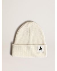 Golden Goose - Off- Cotton Beanie With Contrasting Star - Lyst