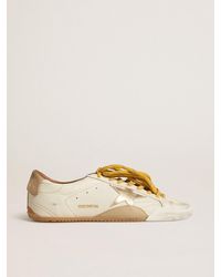 Golden Goose - True-Star Pour Femme En Cuir Nappa Blanc Avec Étoile Dorée Et Contrefort En Daim, Femme, Taille - Lyst