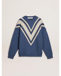 Golden Goose - Light Jacquard Wool Sweater With Cream-Colored Pattern - Lyst