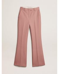 Golden Goose - Pantalon En Tissu Couture Rose, Femme, Taille - Lyst