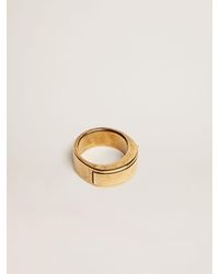 Golden Goose Messages Jewelmates Collection Ring In Old Gold Colour With Hidden Message - Metallic