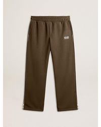 Golden Goose - Pantalon De Jogging Vert Militaire Pour Homme Avec Logo Blanc, Homme, Taille - Lyst