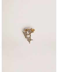 Golden Goose Star Jewelmates Collection Ear Cuff Earrings In Old Gold Colour With Decorative Crystals - Metallic