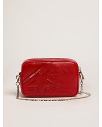 Golden Goose - Mini Star Bag Femme En Cuir Verni Rouge Avec Étoile Ton Sur Ton, Femme, Taille - Lyst