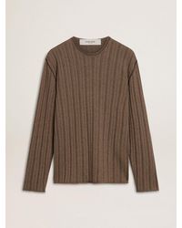 Golden Goose - Travertine-Colored Sweater With 'Golden' Patch Lettering On The Back - Lyst