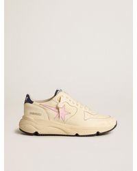 Golden Goose - Running Sole En Nappa Avec Étoile En Cuir Rose Et Contrefort En Cuir Bleu, Femme, Taille - Lyst