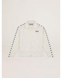 Golden Goose - ’ Zipped Sweatshirt With Strip And Stars - Lyst