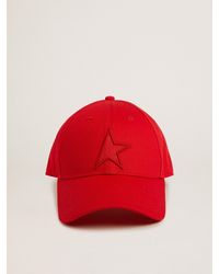 Golden Goose - Cotton Baseball Cap With Tone-On-Tone Star-Shaped Patch On The Front - Lyst