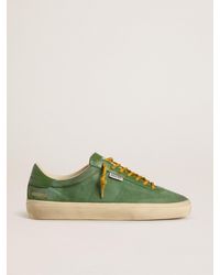 Golden Goose - Soul Star Pour Homme En Daim Vert Avec Contrefort En Cuir Vert, Homme, Taille - Lyst