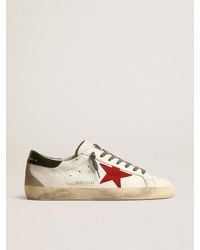 Golden Goose - Super-Star With Suede Star And Leather Heel Tab - Lyst