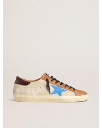 Golden Goose - Super-Star Ltd Da Uomo Con Stella Azzurra E Talloncino - Lyst
