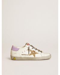 Golden Goose - Super-Star Ltd With Glitter Star And Leather Heel Tab - Lyst
