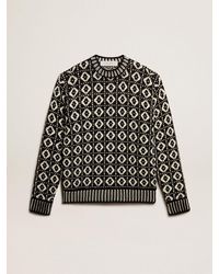 Golden Goose - Round-Neck Sweater With Geometric Pattern - Lyst
