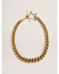 Golden Goose - Collier En Chaîne De Taille Dégradée Or Ancien Avec Fermeture En Étoile, Femme, Taille - Lyst