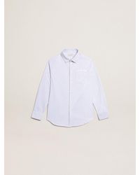 Golden Goose - Camicia Da Bambino A Righe Di Colore Azzurro, Taglia - Lyst