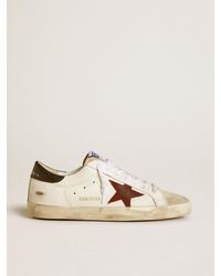 Golden Goose - Super-Star With Earth- Suede Star And Dark Leather Heel Tab - Lyst