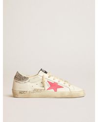 Golden Goose - Super-Star Ltd With Fluorescent Lobster Suede Star And Glitter Heel Tab - Lyst