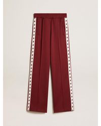 Golden Goose - ’S Burgundy Joggers With Stars On The Sides - Lyst