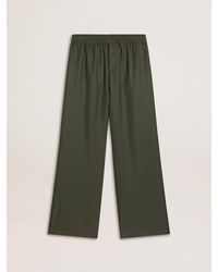 Golden Goose - Pantalone Jogging Da Uomo Verde Scuro A Righe Verticali, Uomo, Taglia - Lyst