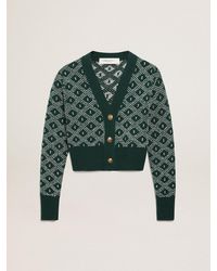 Golden Goose - 'Cropped Cardigan With And Jacquard Diamond Pattern - Lyst