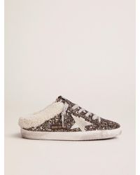Golden Goose - Super-Star Sabot With Glitter And Shearling Interior - Lyst