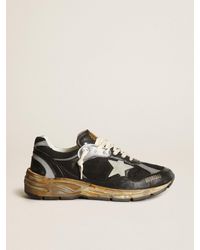 Golden Goose Sneakers Dad-Star pour femme en résille et en cuir nappa de couleur noire avec étoile en daim gris froid - Multicolore